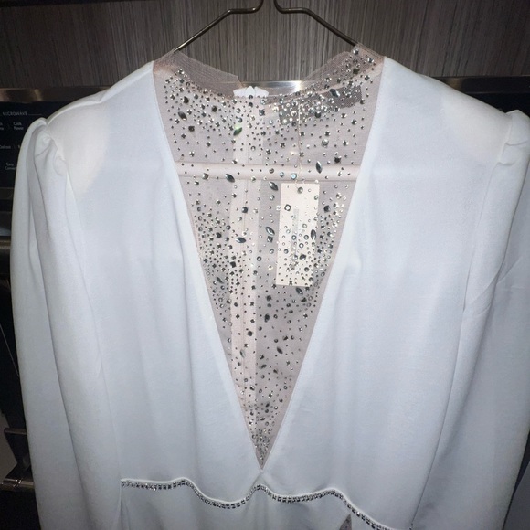 NWT White Crystal Formal Gown - Picture 7 of 13